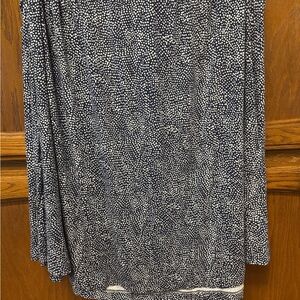 Casual Blue and White Midi Skirt